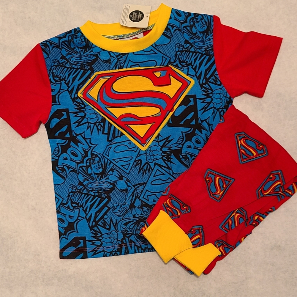 NWT Superman two piece pajama set